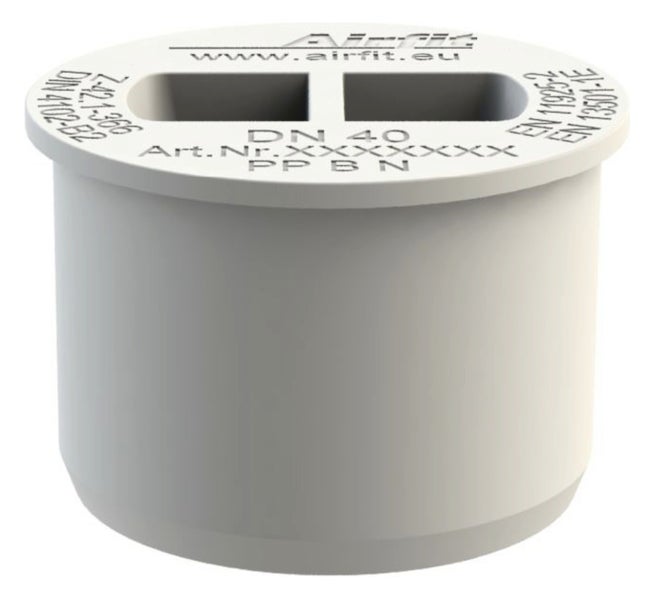 Airfit Rohrstopfen Nennweite 40 aus Polypropylen für Abwasserrohre.