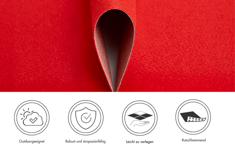 Teppichboden Event 100 x 1500 cm in rot
