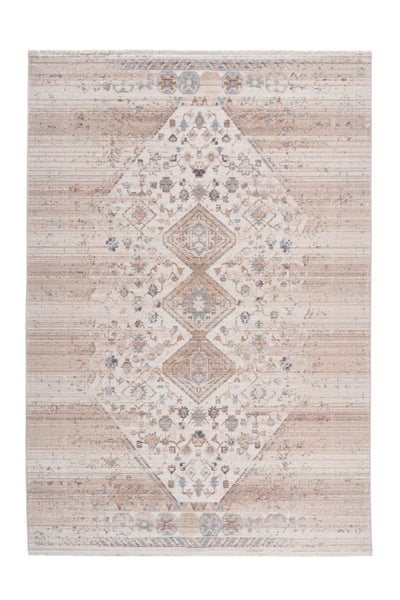 Kurzflor Teppich Ninon Beige Vintage 120 x 170 cm