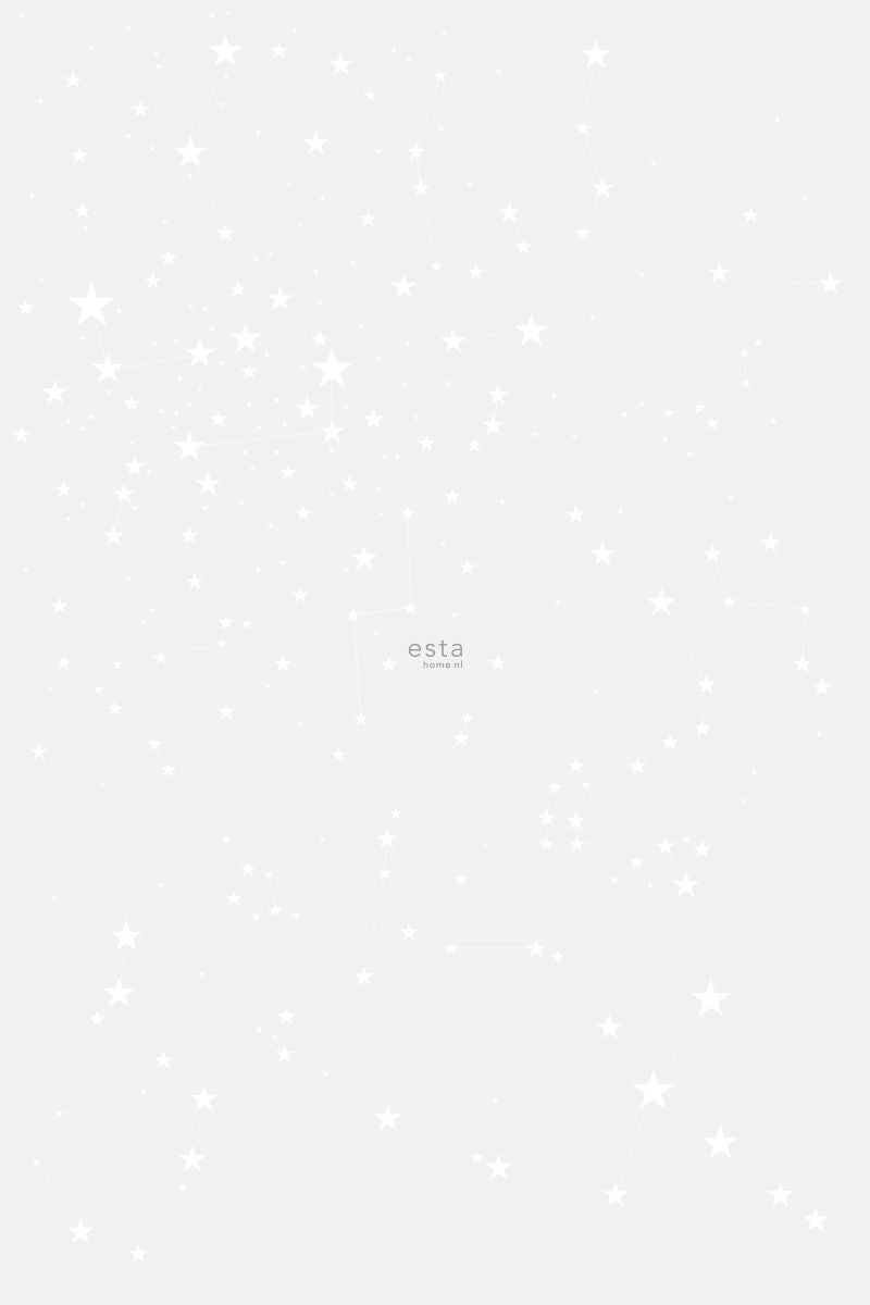 ESTAhome Fototapete Sternenhimmel Hellgrau und Weiß - 200 x 279 cm - 158857