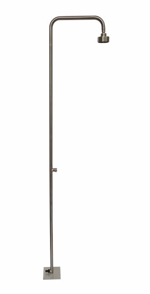 Design Gartendusche Aussendusche Pooldusche Fontana aus hochwertigem Edelstahl Nickel gebürstet, Kopf schwenkbar