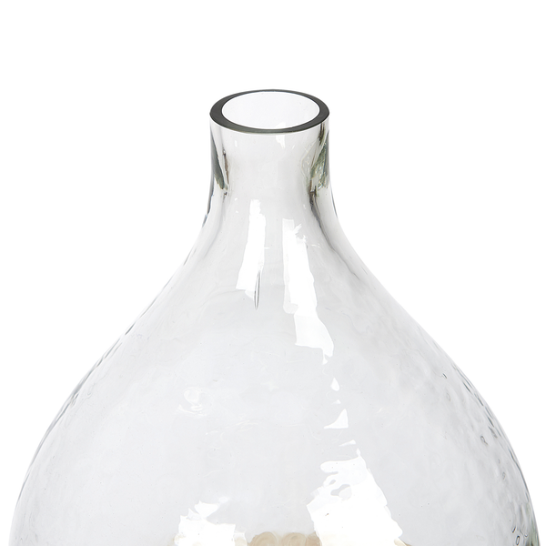 Dekorative Vase aus Klarglas in bauchiger Form