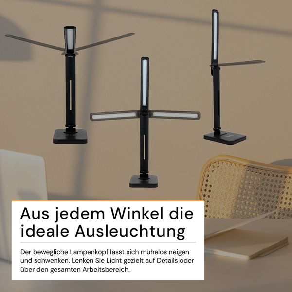 Schreibtischleuchte mit verstellbarem Lampenkopf für flexible Beleuchtung