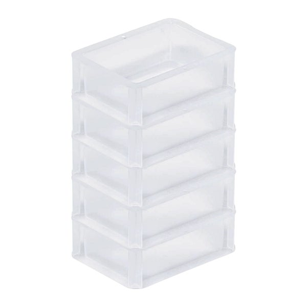 PROREGAL Transparenter Eurobehälter BasicLine Mit Geschlossenem Griff HxBxT 7 x 15 x 20 cm 1,3 Liter Eurobox Transportbox Transportbehälter Stapelbehälter
