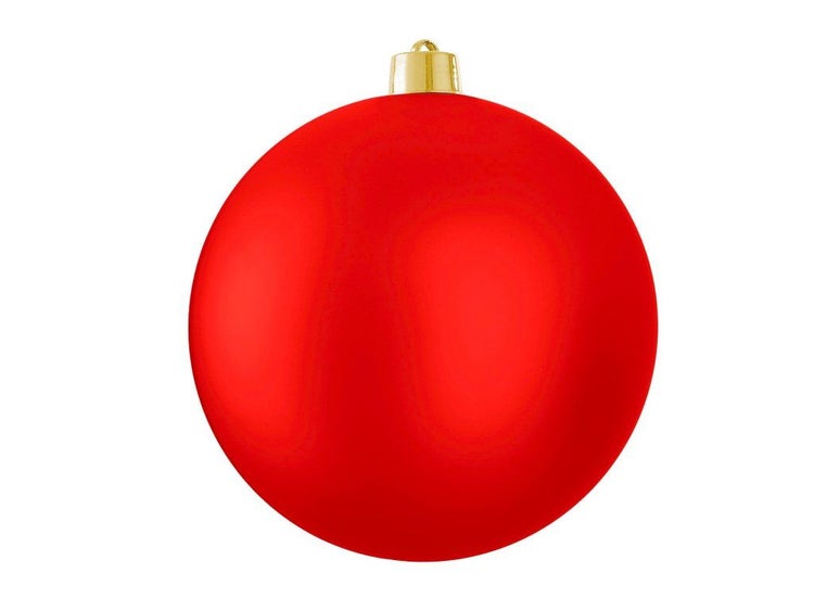 Eine einzelne Weihnachtskugel zur Dekoration für den Tannenbaum.