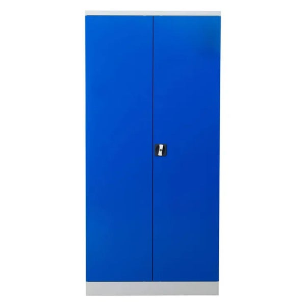 PROREGAL Stahlschrank Bee 4 Fachböden HxBxT 195 x 92 x 42 cm Pulverbeschichtetes Fachbodenmaterial Grau & Blau