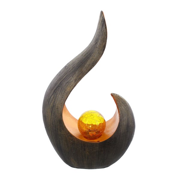 FRANK FLECHTWAREN | Solardeko Flamme, KUNSTSTOFF, 25 x 13 x 44 cm, für den Außenbereich geeignet