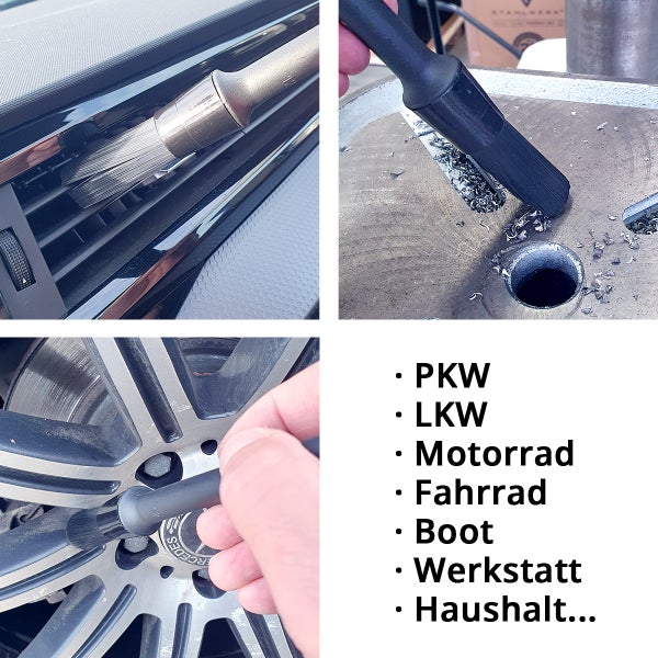 STAHLWERK Auto Reinigungsbürsten 10er Set Autopflege Pinsel Detailing Bürsten