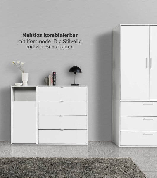 mokebo Wäscheschrank in Weiß 'Der Wäschehüter', Wäschesortierer mit 1 Fach, auch als Wäschekorb, Wäschesammler oder Wäschetruhe