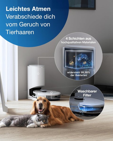 Nass-Trocken-Saugroboter ECOVACS DEEBOT N10 Plus, 4300PA, LiDAR Navigation, Absaugstation