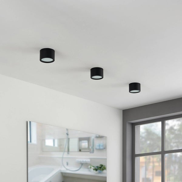 Arcchio Downlights Nieva (Modern) in Schwarz aus Aluminium (1 flammig, GX53) - Deckenleuchte Deckenlampe Einbauleuchte Flurleuchte