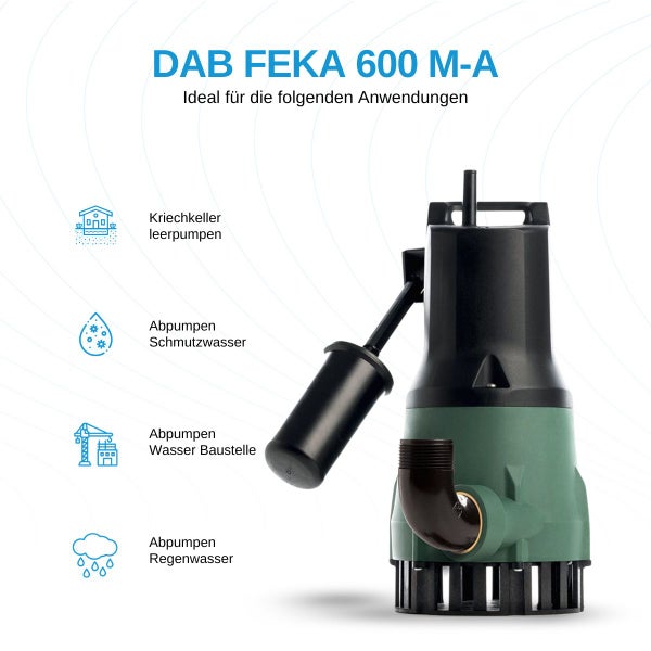 DAB FEKA 600 M-A Schmutzwasserpumpe für verschiedene Anwendungen