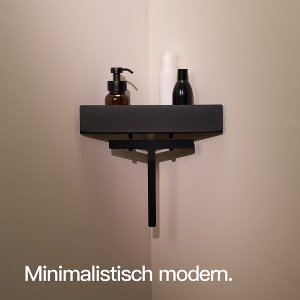 Designfabrik Hamburg Eckregal ohne Bohren Schwarz