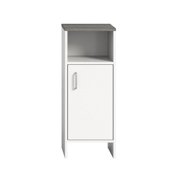 Los Angeles Badschrank 1 Tür, 1 Ablage weiß,rauchfarbenen. 33 X 31 X 80 cm