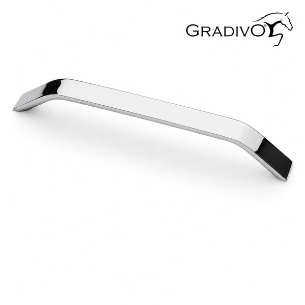 Polierter Möbelgriff aus Chrom von Gradivo im modernen Design.