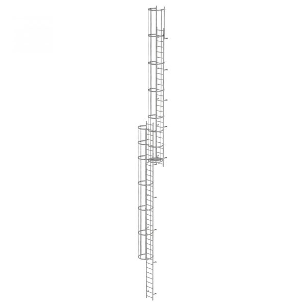 MUNK ortsfeste Steigleitern Aluminium eloxiert, 15,12m SH PG1