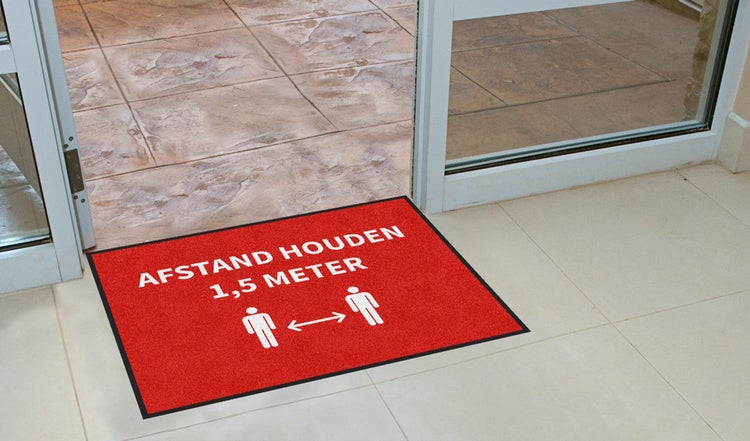 Fußmatte „Halten Sie Abstand“ eineinhalb Meter – 85x115 cm
