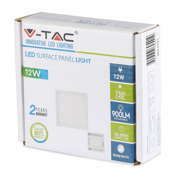 LED-Mini-Panels - Schlanke Oberfläche, quadratisch - IP20 - Weiß - 12 Watt - 900 Lumen - 6400K