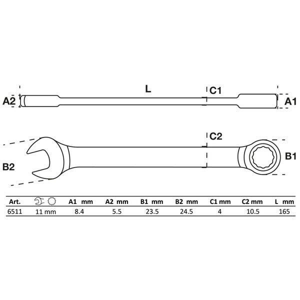 BGS Ratschenring-Maulschlüssel SW 11 mm - 6511