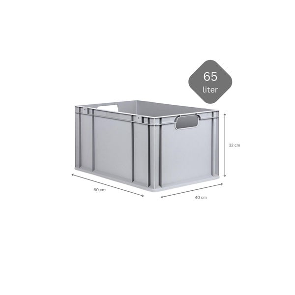 PROREGAL Spar Set 5x Eurobox Nextgen Economy Mit Auflagedeckel & 4x Schiebeschnappverschlüsse Rot Griffe Offen HxBxT 32 x 40 x 60 cm 65 Liter