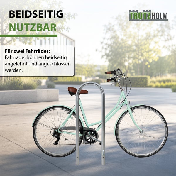 Trutzholm Fahrradanlehnbügel aus Stahl für zwei Fahrräder zur beidseitigen Nutzung