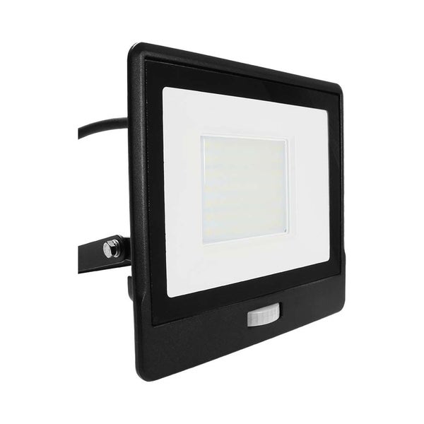 V-TAC VT-158S-1-B - LED-Flutlichtstrahler mit PIR-Sensor - Schwarz - Samsung - IP65 - 50W -