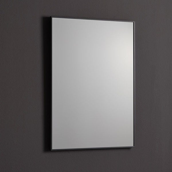 Rechteckiger Spiegel 50x70 cm mit PVC-Rahmen und matt schwarzem Rand