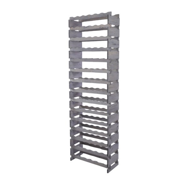 Weinregal VINOTECA FLEX PRO HxBxT 205x65x28cm 90 Flaschen auf 15 Ebenen Massives Kiefernholz Grau
