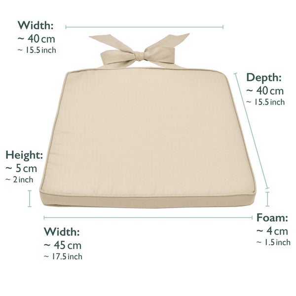 Beautissu Pia Stuhlkissen 45x40x5cm Natur (4tlg)