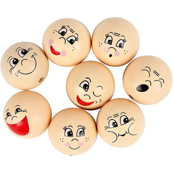 Creativ Company  Gesicht, D 30 mm, Hellbeige, 16 Stk