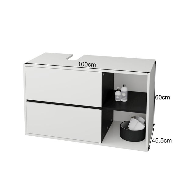 ML-Design Badmöbel-Set 4-teilig Badezimmermöbel Set Badmöbel Komplettset, Spiegelschrank Waschtisch mit Unterschrank Hochschrank Waschmaschinenschrank Badezimmerschrank, Modern Weiß Holz viel Stauraum