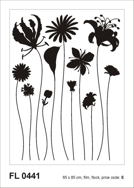 Blumenmotiv auf Folie, 65 x 85 cm