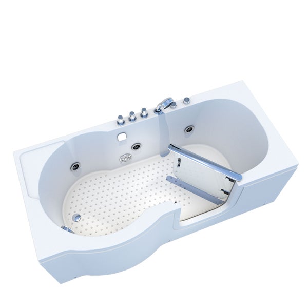 Barrierefreie Badewanne mit Tür und Antirutschmatte