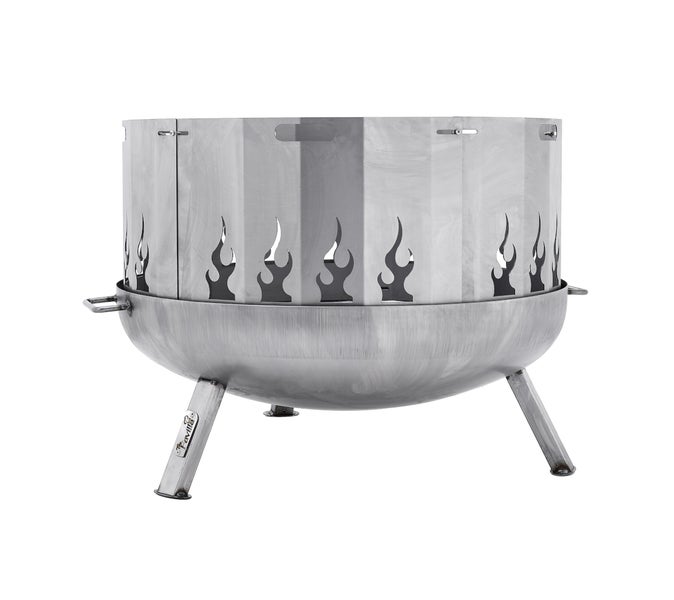 Feuerstelle aus Metall mit Flammenmuster