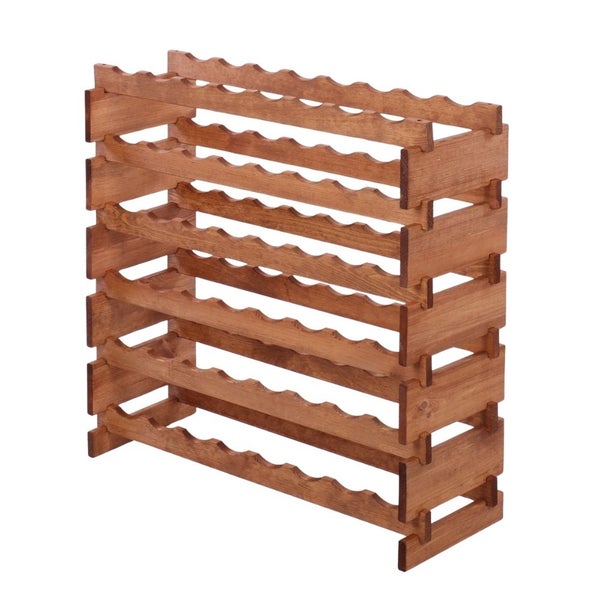Weinregal VINOTECA FLEX PRO HxBxT 79x84x28cm 48 Flaschen auf 6 Ebenen Massives Kiefernholz Braun geölt