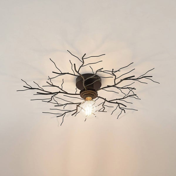 Lindby Deckenlampe Vetki (Modern) in Schwarz aus Metall (1 flammig, E27) - Deckenleuchte Lampe Wohnzimmerleuchte