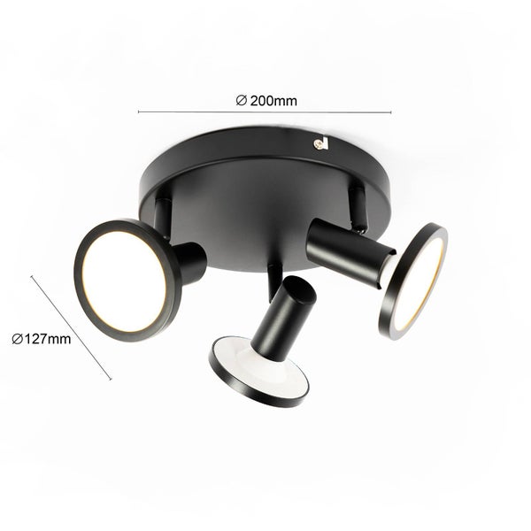 Lindby Strahler Ilda (Modern) in Schwarz aus Metall (3 flammig, GU10 ) - Deckenlampe Deckenleuchte Lampe Spot Wohnzimmerleuchte
