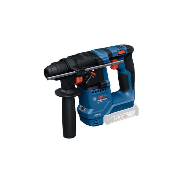 Bosch Professional Akku-Bohrhammer GBH 18 Volt-21 mit Zusatzhandgriff und Tiefenanschlag.