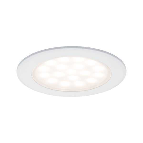 LED Möbeleinbauleuchten Spiegelschrank rund 65mm 2x2,5W 2x180lm 230/12V 3000K Weiß matt