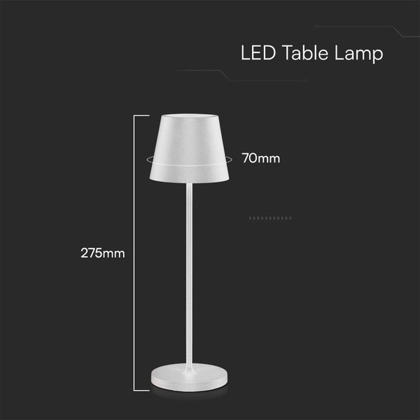 V-TAC VT-7997-W - Tischlampen - Kabellose Ladelampen - IP54 - Weiß - 1,5 Watt - 150 Lumen - 3000K