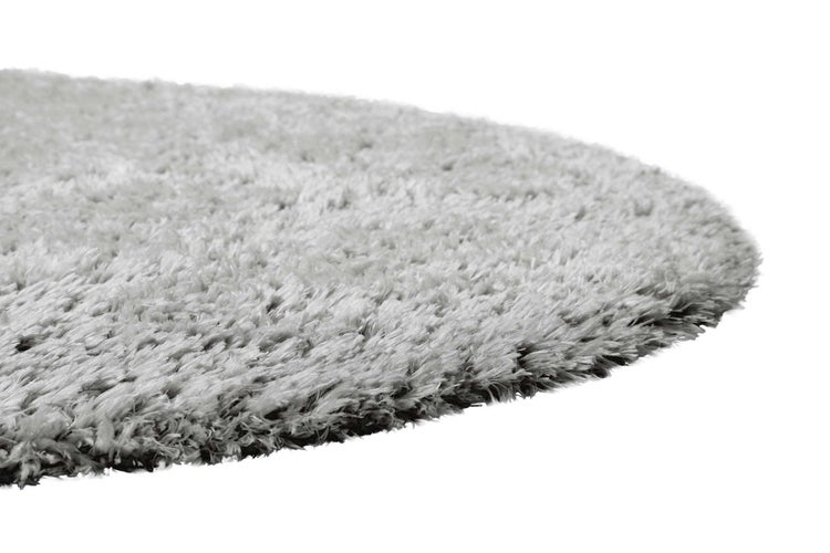 Nachhaltiger Teppich Rund Grau Silber soft & weich Matteo Homie Living 80 cm rund