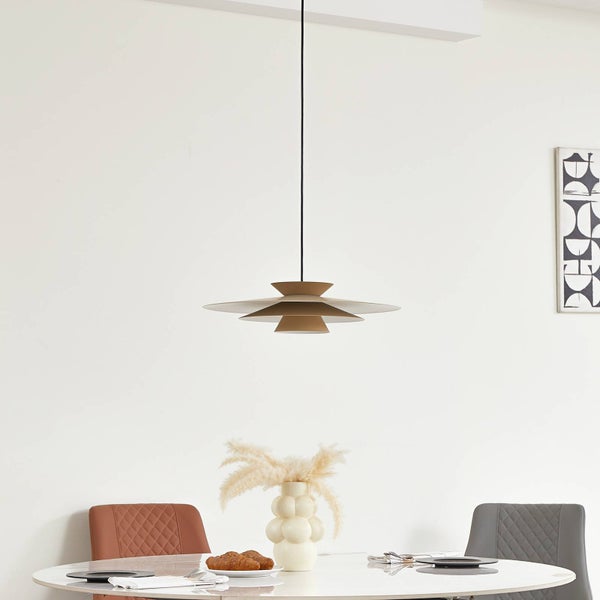 Lucande LED Livie dimmbar (Modern) in Creme (1 flammig, ) Wohnzimmerleuchte