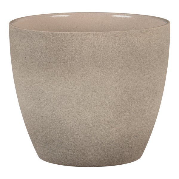 Scheurich Stone, Blumentopf aus Keramik,  Farbe: Taupe Stone, 28 cm Durchmesser, 25,2 cm hoch, 11,4 l Vol.