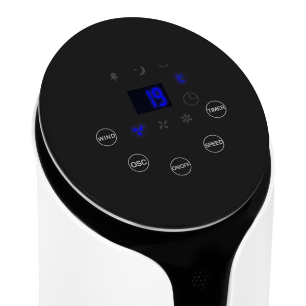 VONROC Hochwertiger Turmventilator – 110 cm – Inklusive Fernbedienung – 3 Geschwindigkeitsstufen – Schwenkfunktion – 15-Stunden-Timer – Weiß