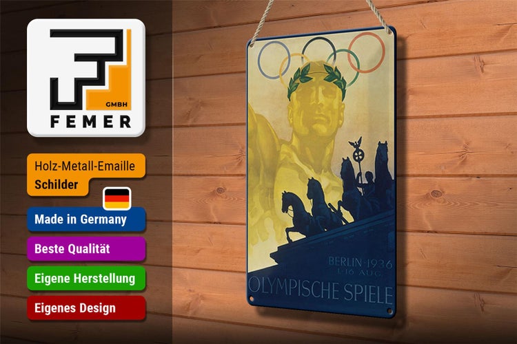 Blechschild Spruch 20x30cm Olympische Spiele Berlin 1936