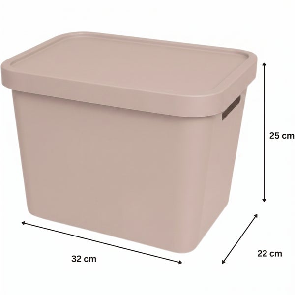 Kunststoff Aufbewahrungsbox mit Deckel, Maße 32 mal 22 mal 25 Zentimeter, ideal zur Organisation.