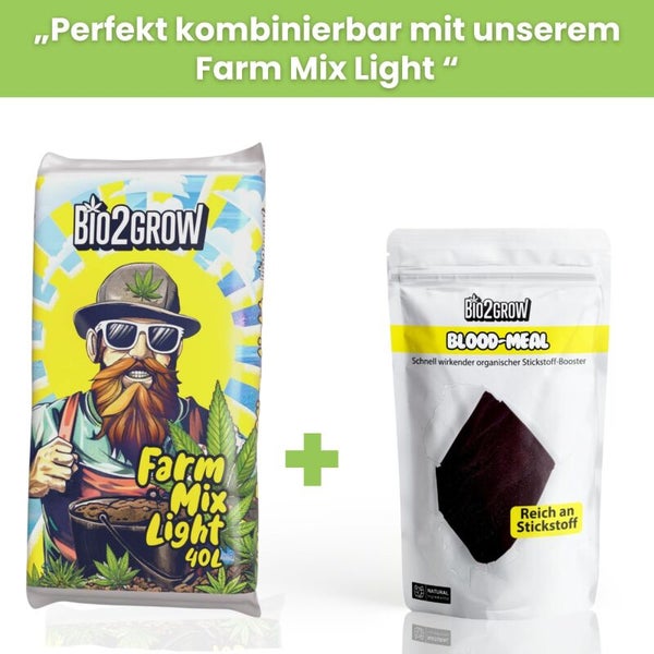 Bio2Grow Farm Mix Light 40 Litern und Bio2Grow Blood Meal organischer Stickstoff-Booster