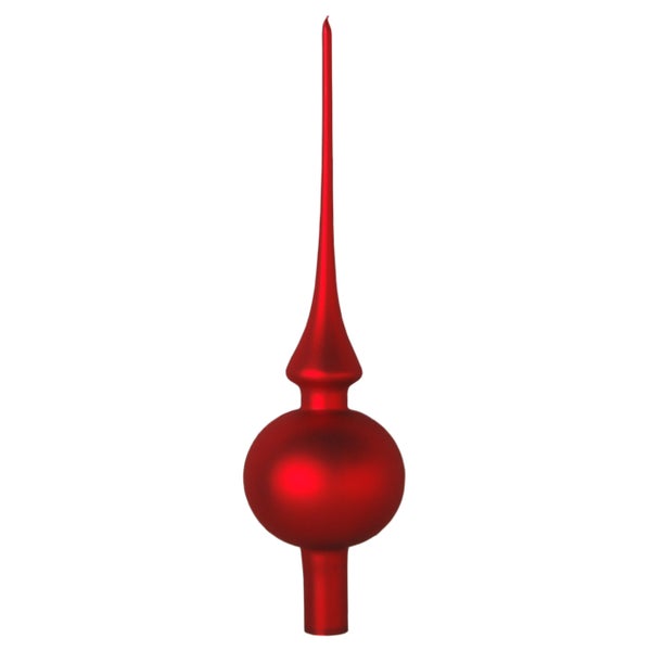 Glasbaumspitze, rot matt, 26cm, 1 Stck., Weihnachtsbaumkugeln, Christbaumschmuck, Weihnachtsbaumanhänger