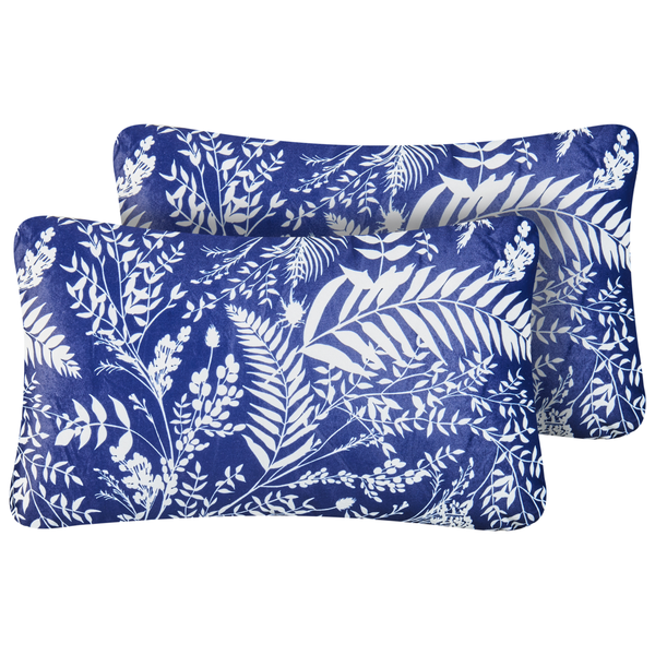 Gartenkissen 2er Set GLIMMER Pflanzenmuster 30 x 50 cm Blau