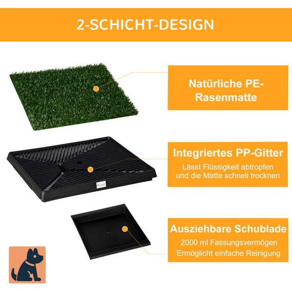 PawHut Hundetoilette, L63 x B51 x H6 cm, , Grün+Schwarz
